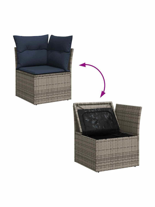Zweisitziges Outdoor-Sofa aus Rattan mit Kissen