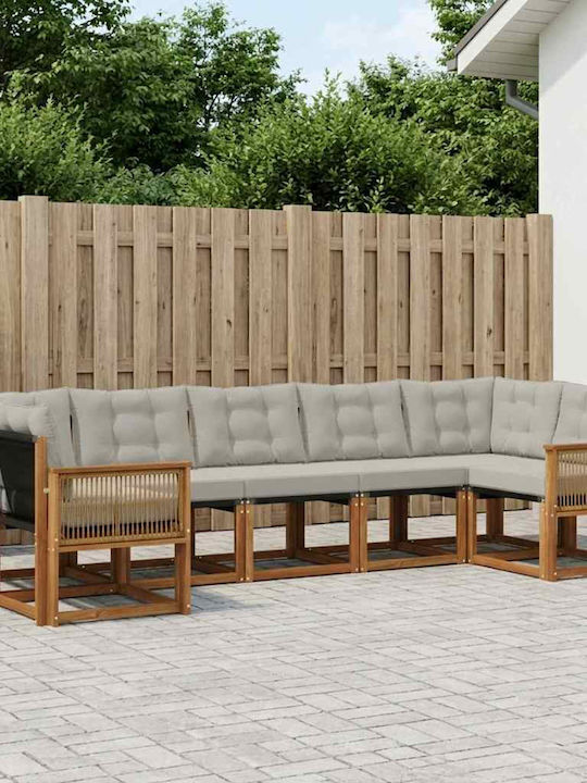 Ecksofa Outdoor Hölzernes mit Kissen 304x128.5x73cm