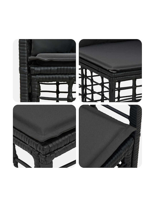 vidaXL Outdoor-Sofas & Bänke Dreisitz Rattan Mit Kissen