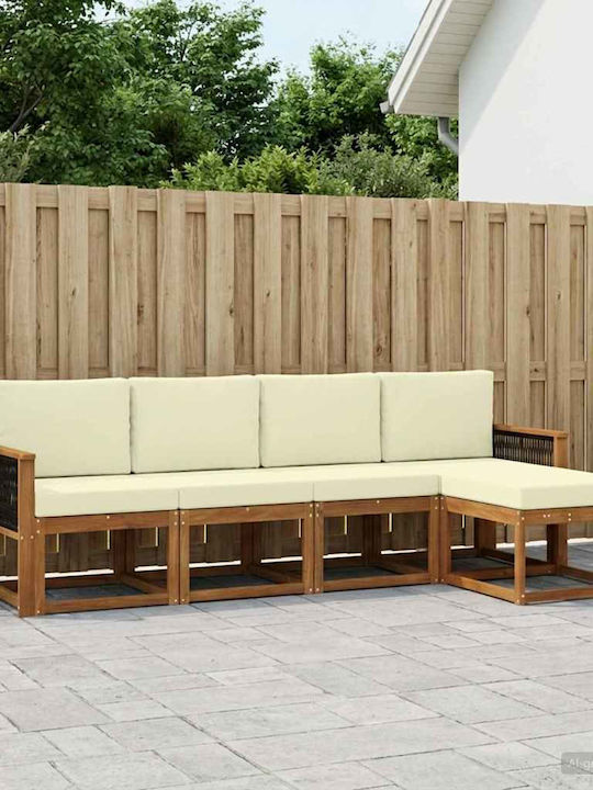vidaXL Zweisitziges Outdoor-Sofa Kunststoff mit Kissen 249x122.5x73cm