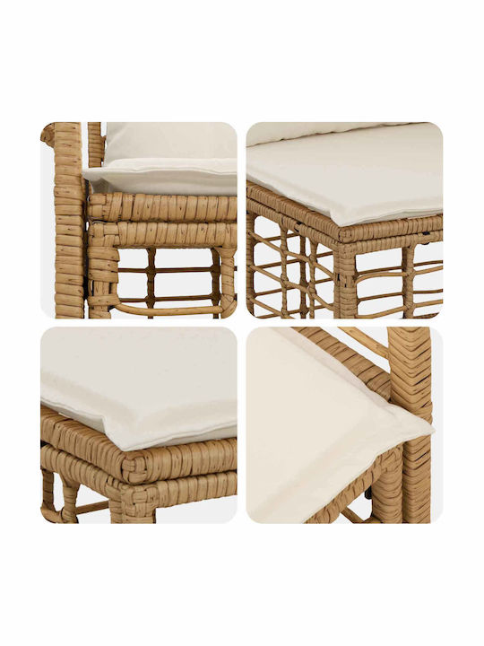 Ecksofa Outdoor Metallisch Beige mit Kissen
