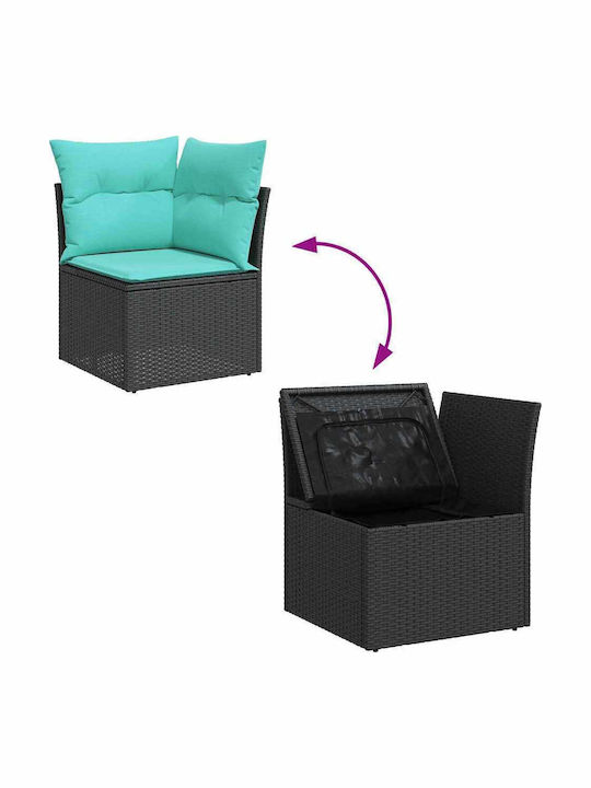 Two-Seater Outdoor Sofa Rattan with Cushions 55x55x85cm