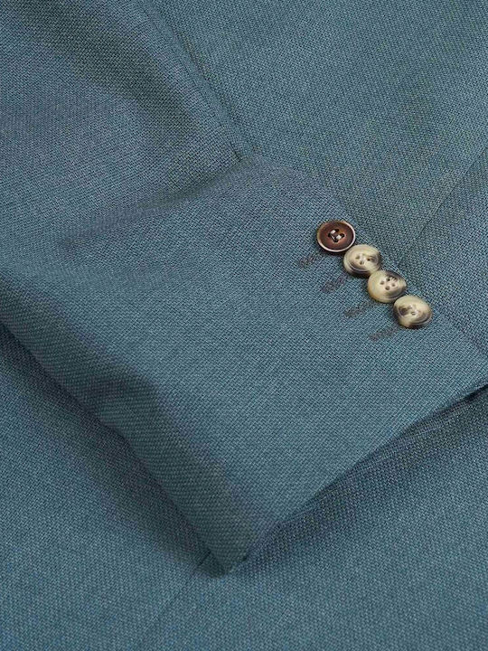 Men's Suit with Vest Petrol Blue