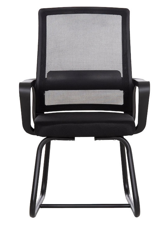 Besucherstuhl mit Armlehnen in Schwarz Farbe 58x56x93cm