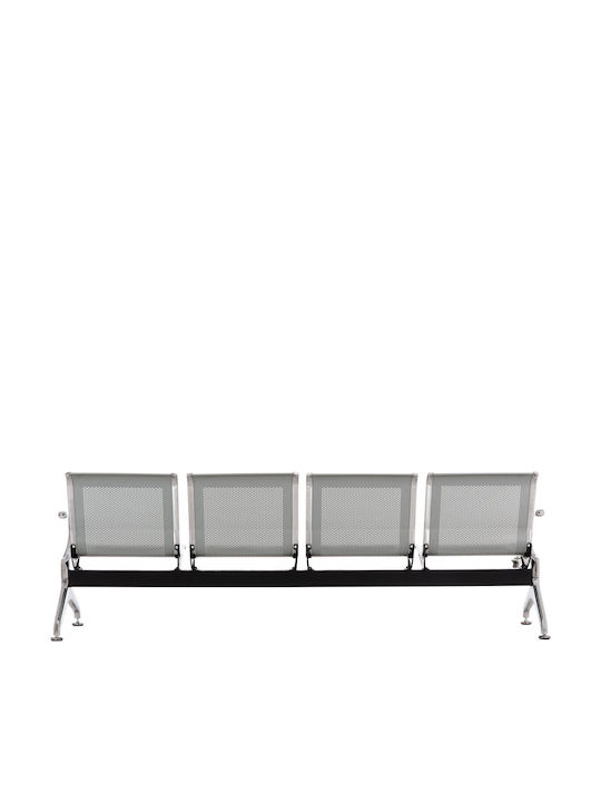 Scaun De Așteptare Cu Cinci Locuri Cu Brațe Gri 223x55x76cm