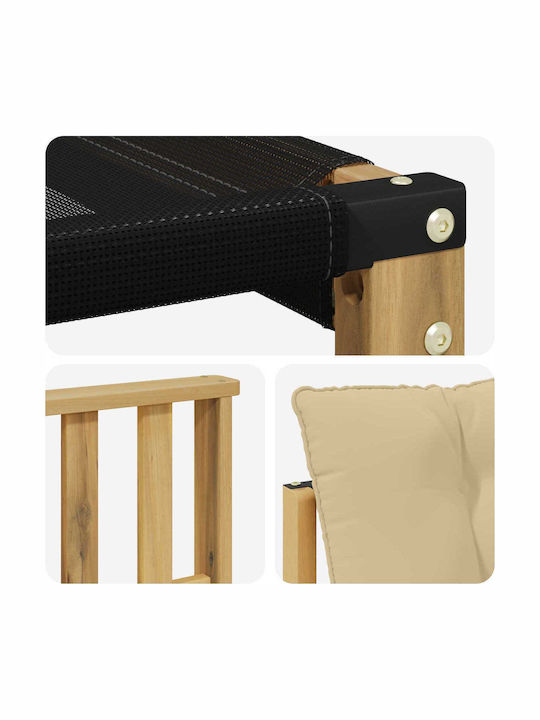 Corner Outdoor Sofa Wooden with Cushions 247.5x168.5x73cm