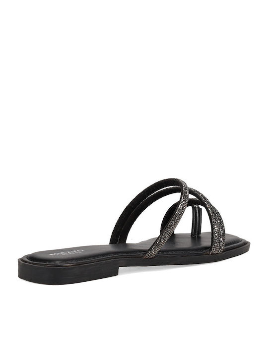 Damen Flache Sandalen Schwarz