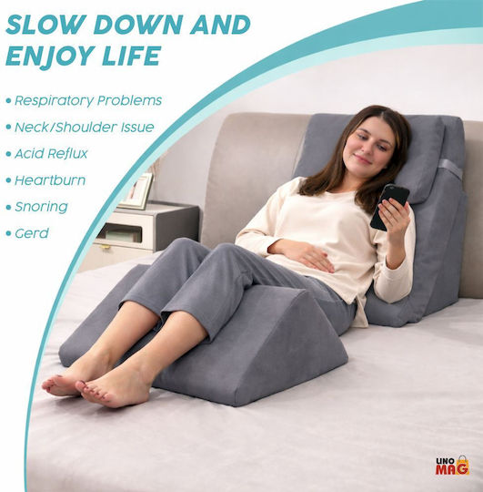 Linomag Μαξιλάρι Σφήνα με Memory Foam σε Γκρι χρώμα