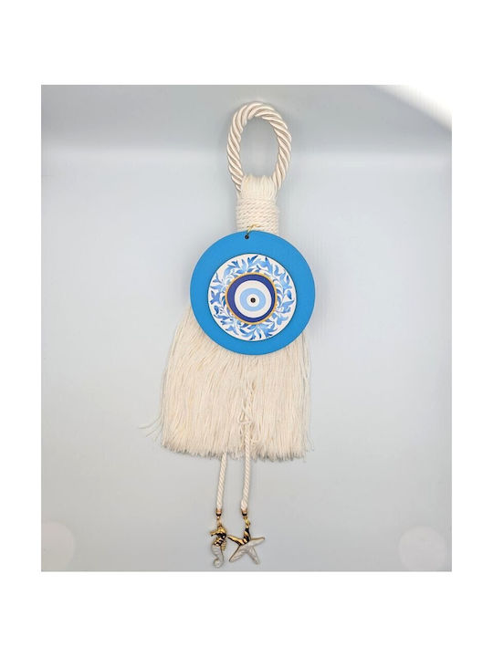 Grekas Handmade Hanging New Year's Lucky Charm Home Turquoise Ceramic 33cm