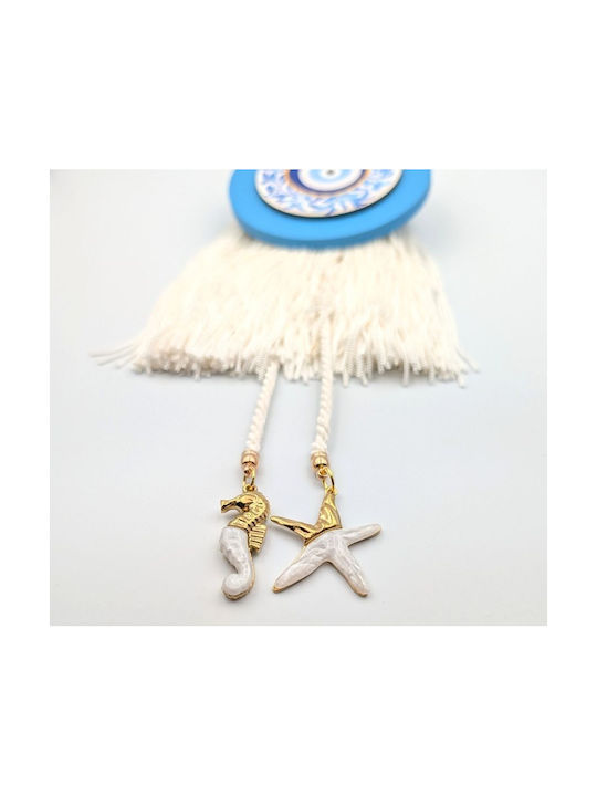 Grekas Handmade Hanging New Year's Lucky Charm Home Turquoise Ceramic 33cm