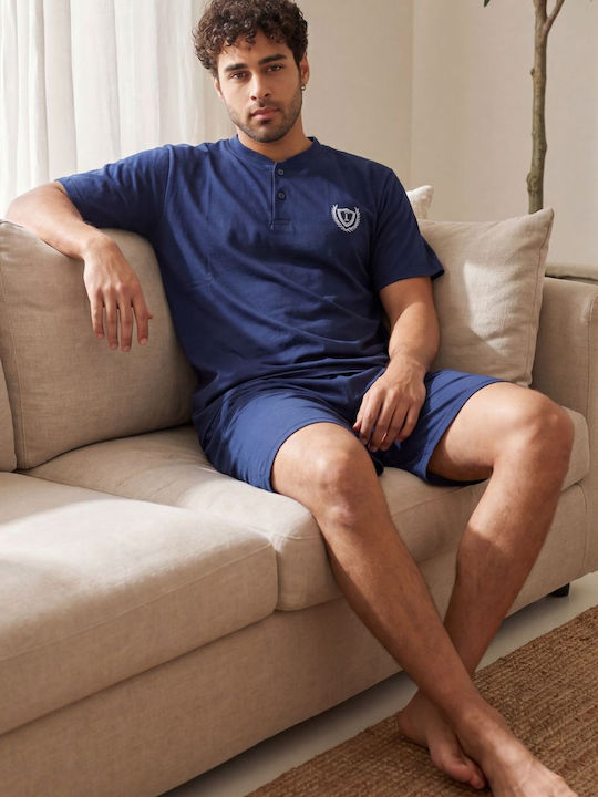Rimoli Summer Men's Cotton Pyjamas Blue