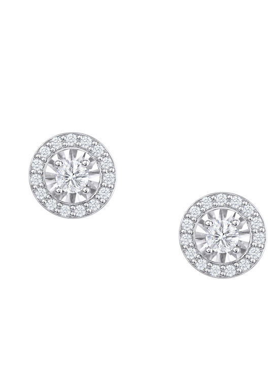 Stud Earrings in 18K White Gold with Diamond
