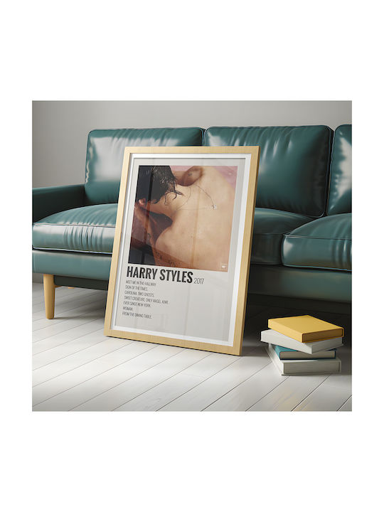 Music Poster Harry Styles Ms655 40cm X 50cm Λευκή Ξύλινη Κορνίζα