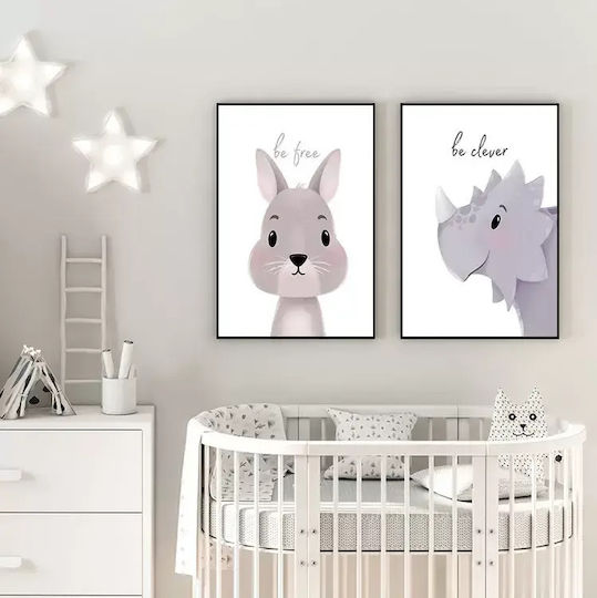 Kinder Wandkunst Mit Dinosaurier Be Clever 40x50cm
