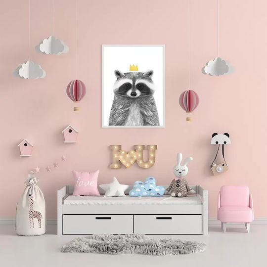 Παιδικό Κάδρο Queen Racoon 40x50εκ.