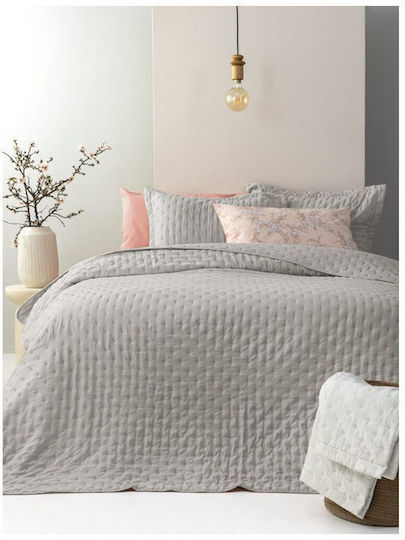 Palamaiki Nico Σετ Κουβερλί King Size Microfiber Grey 260x240cm