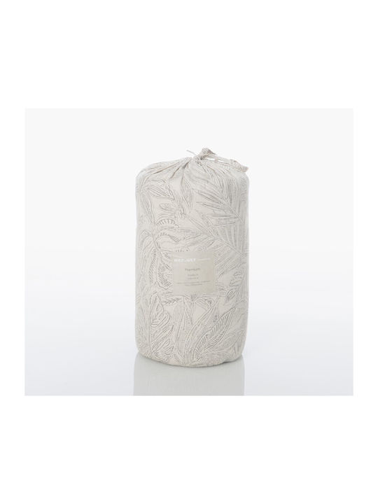 Nef-Nef Homeware Tundra Coverlet Double Cotton Satin Ecru Grey 240x230cm