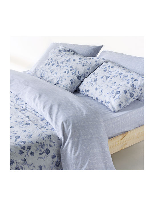 Kentia Yuli Tagesdecken Set Einzeln Baumwolle Hellblau-Weiß 160x240cm