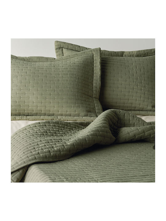 Kentia Mason Set Coverlets Single Microfiber Olive Green 160x240cm 2 Pieces