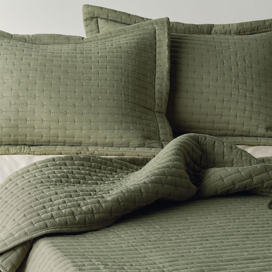 Kentia Mason Set Coverlets Single Microfiber Olive Green 160x240cm 2 Pieces