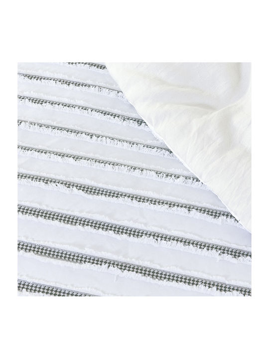 Nima Raya Tagesdecken Set Mikrofaser Weiß 160x240cm