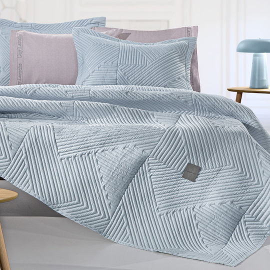 Guy Laroche Ziana Coverlet Set Semi-Double Microfiber Denim 180x240cm 2 Pieces