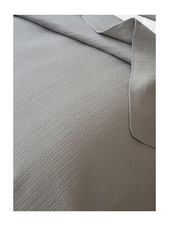 Down Town Home Σετ Κουβερλί King Size Βαμβακερό Μπλε 250x280cm 3τμχ