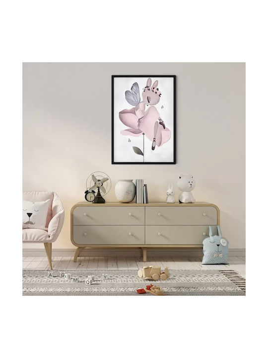 Kids Framed Fairy Wall Art With White Wooden Frame 40x50cm
