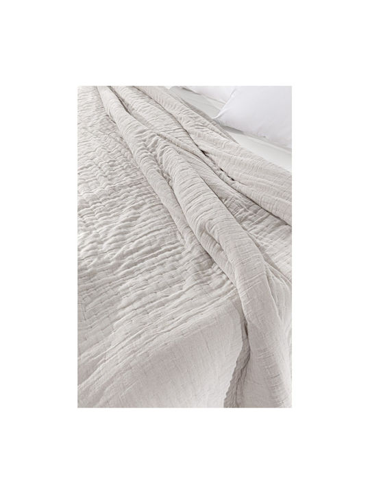Guy Laroche Κουβερλί King Size Βαμβακερό Linen-sand 270x250cm