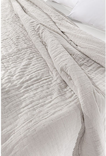 Guy Laroche Must Κουβερλί King Size Βαμβακερό Linen-sand 270x250cm