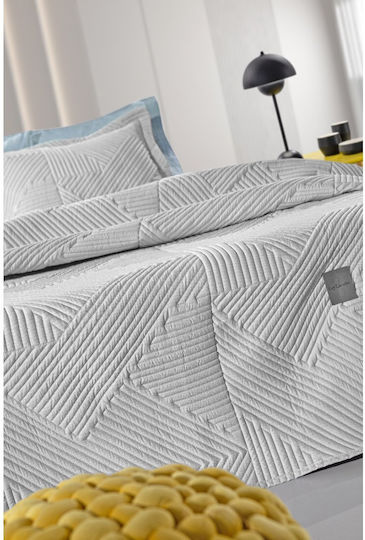 Guy Laroche Ziana Coverlet Set Super King Microfiber Smoke 220x240cm 2 Pieces