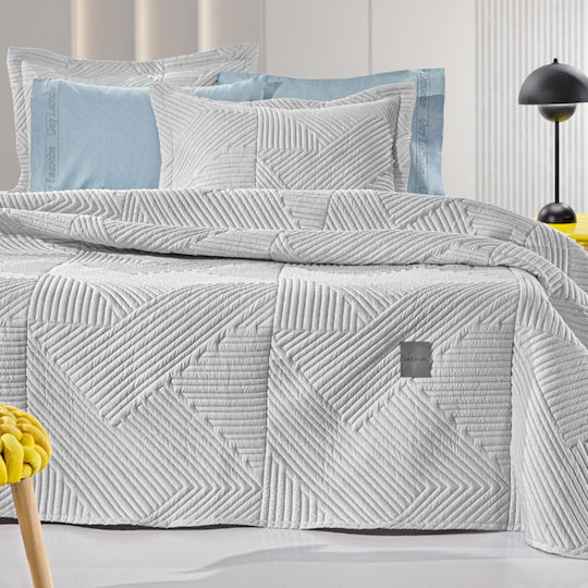 Guy Laroche Ziana Coverlet Set Super King Microfiber Smoke 220x240cm 2 Pieces