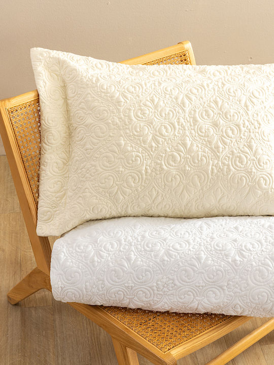 Palamaiki Wed105 Set Coverlets Super King Microfiber Ecru 240x260cm