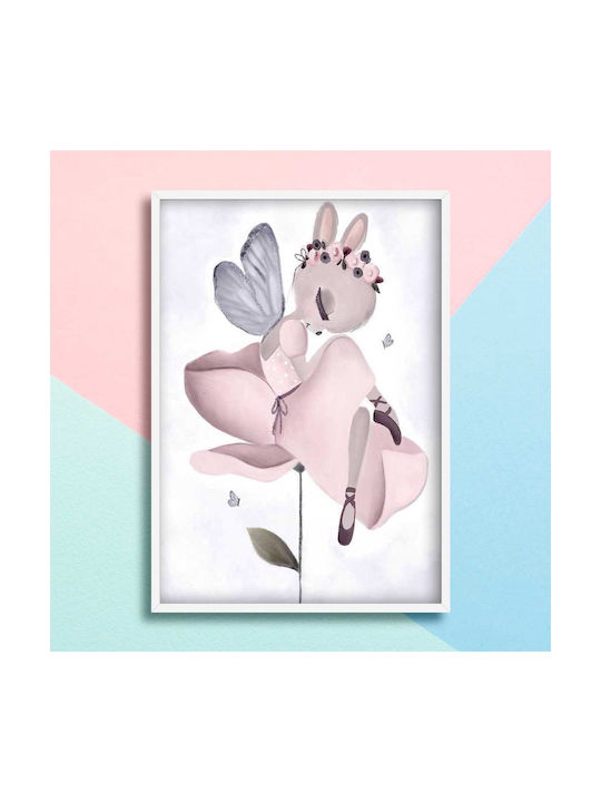 Kids Framed Fairy Wall Art With White Wooden Frame 40x50cm