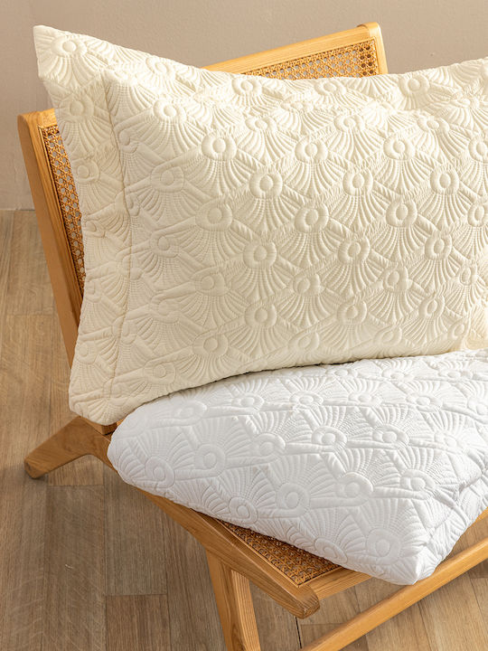 Palamaiki Wed104 Set Coverlets Double Microfiber Ecru 240x260cm