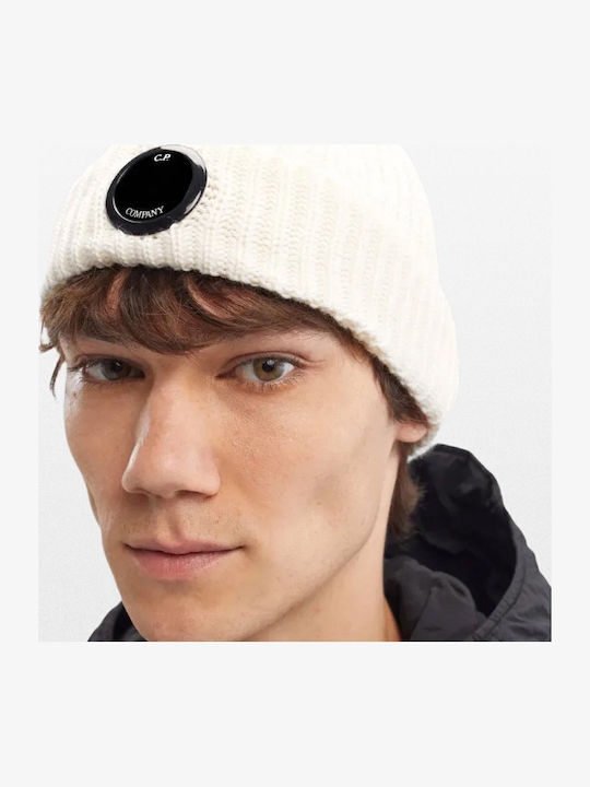 Beanie Unisex Σκούφος Πλεκτός σε Λευκό χρώμα