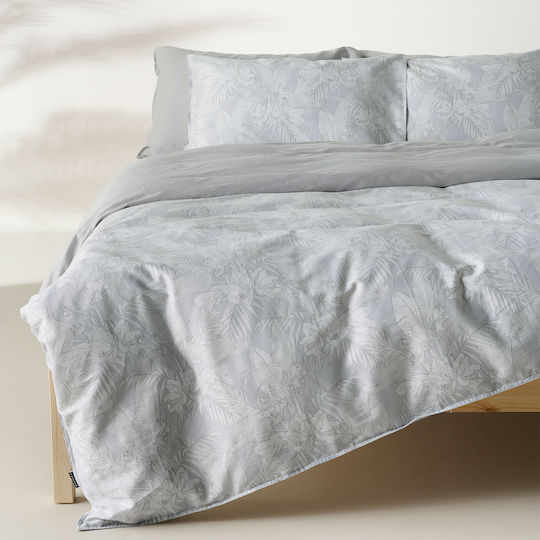 Kentia Solaya Κουβερλί Υπέρδιπλο Βαμβακοσατέν Grey-light Grey 230x250cm