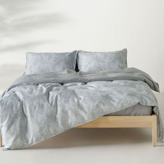 Kentia Solaya Κουβερλί Υπέρδιπλο Βαμβακοσατέν Grey-light Grey 230x250cm