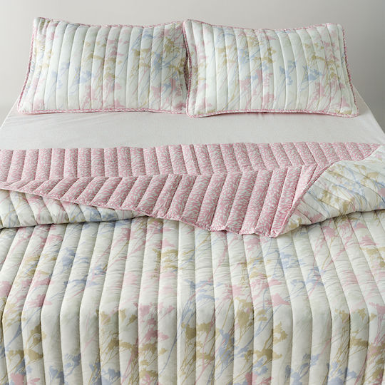 Kentia Breza Set Coverlets Double Microfiber Dusty Pink 220x240cm 3 Pieces