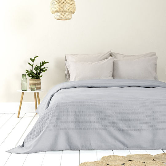 Nima Κουβέρτα Πικέ Υπέρδιπλη 220x240εκ. Dune Gray