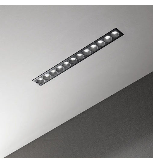 Ideal Lux LED Γραμμικό Χωνευτό Φωτιστικό Οροφής 10W Θερμό Λευκό 12.2εκ.