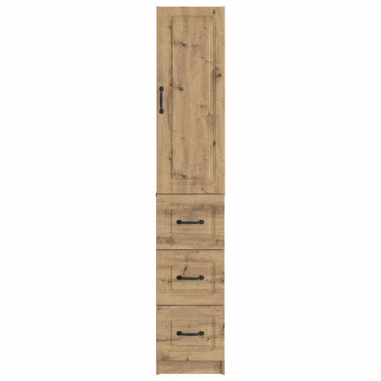 vidaXL Bathroom Floor Column Cabinet L33xD34.5xH87cm Oak