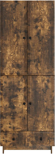 Bookcases Smoked Oak Wood (2 Pieces) 66x34.5x95cm
