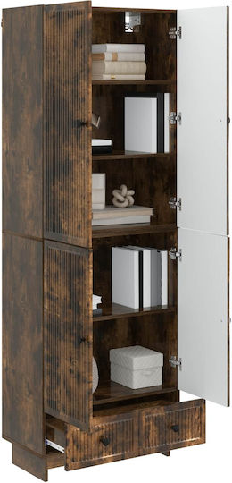 Bookcases Smoked Oak Wood (2 Pieces) 66x34.5x95cm