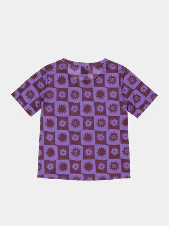 Women's Blouse with Mesh Purple