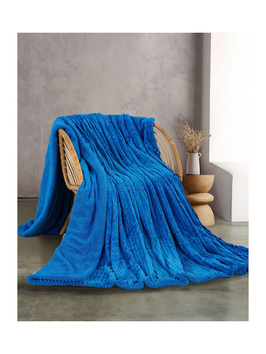 Rythmos Jollein Pătură Fleece Superdublă 220x240 cm Albastră