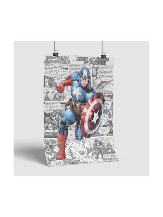 Comic Poster Captain America Cm001 40cm X 50cm