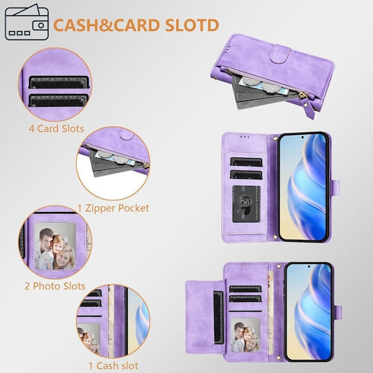 Book Tempered Glass Purple for Poco M7 Pro