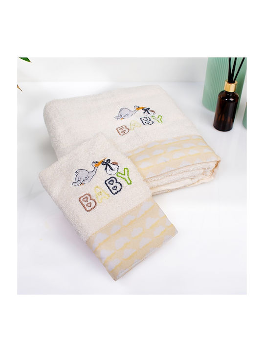 Dimcol Kids Hooded Bathrobe Ecru-yellow