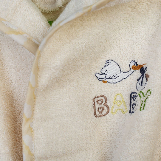 Dimcol Kids Hooded Bathrobe Ecru-yellow Dimcol Kids Hooded Bathrobe Ecru-yellow